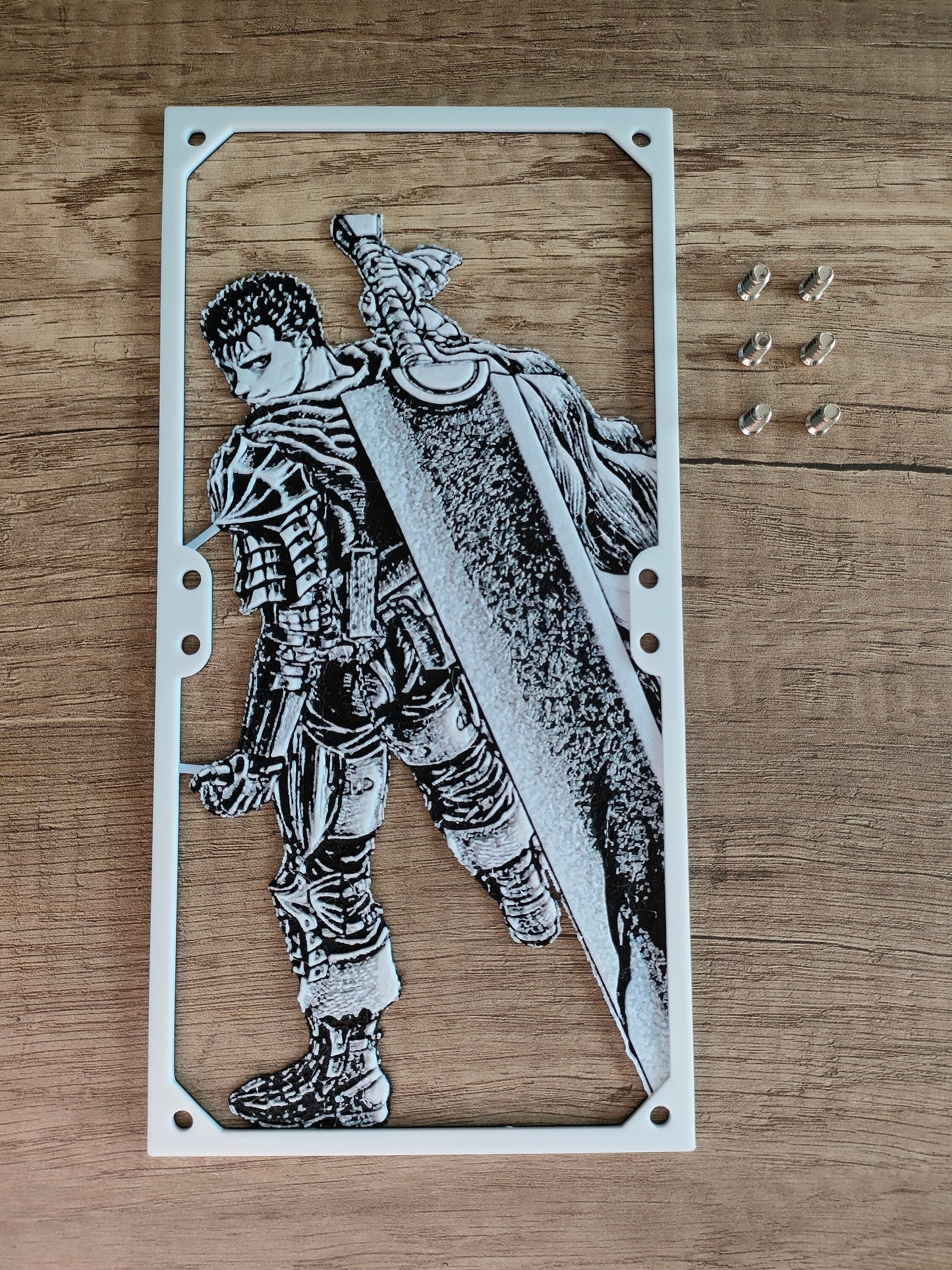 Guts - Berserk - 240mm - Fan Shroud / Cover / Grill - Custom 3D Printed - Gaming PC Accessory - Manga Setup - Tri Color - Dragon Slayer