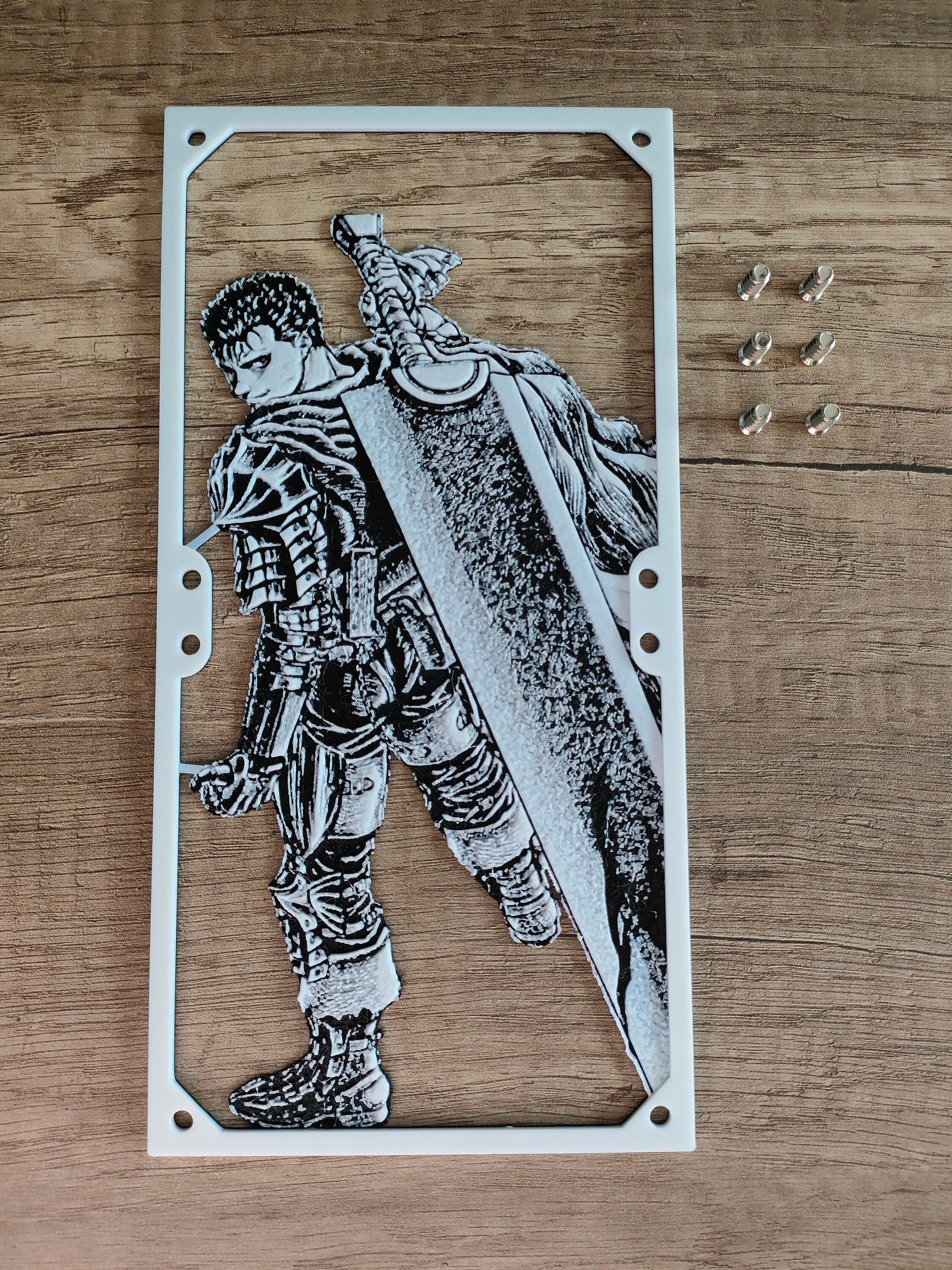 Guts - Berserk - 240mm - Fan Shroud / Cover / Grill - Custom 3D Printed - Gaming PC Accessory - Manga Setup - Tri Color - Dragon Slayer