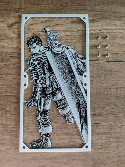 Guts - Berserk - 240mm - Fan Shroud / Cover / Grill - Custom 3D Printed - Gaming PC Accessory - Manga Setup - Tri Color - Dragon Slayer