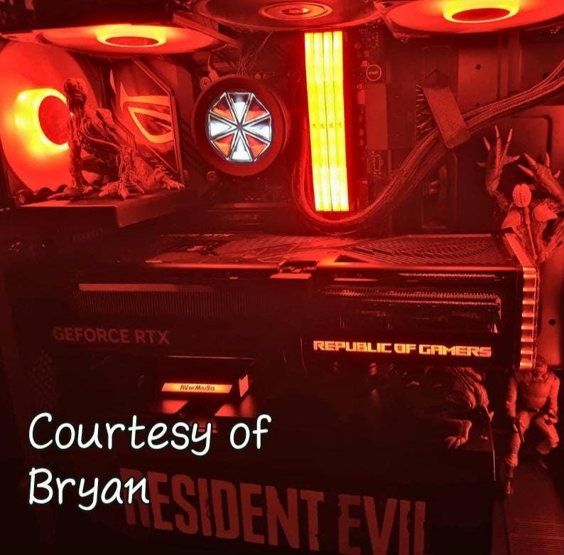 PC Figure Platform - 120mm, 140mm - PC Fan Cover - 3D Printed Gaming Computer Figurine Shelf