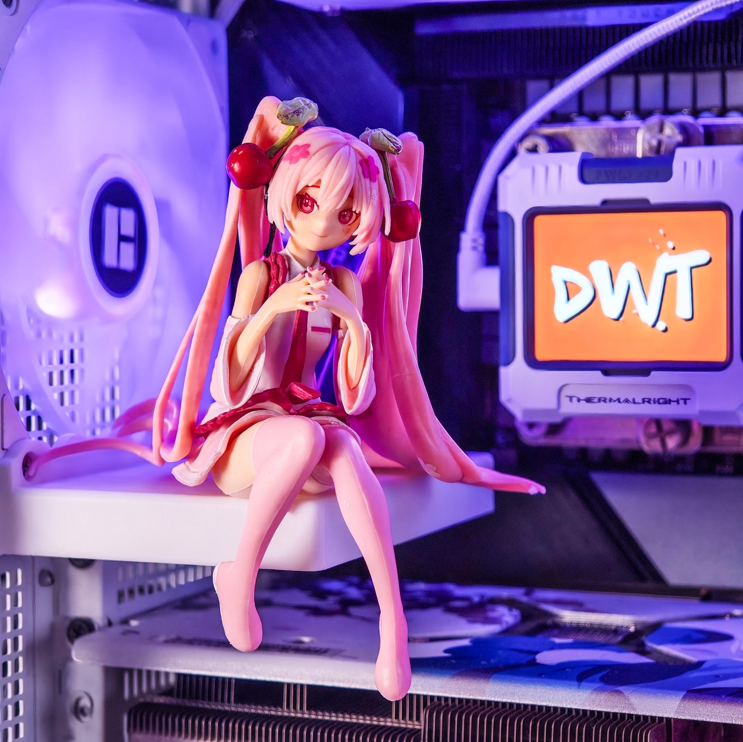 PC Figure Platform - 120mm, 140mm - PC Fan Cover - 3D Printed Gaming Computer Figurine Shelf